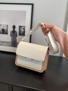 Mini Two Tone Flap Square Bag - Multicolor - View 1