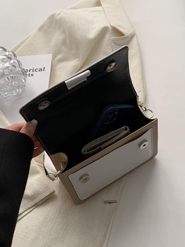 Mini Two Tone Flap Square Bag - Multicolor - View 5