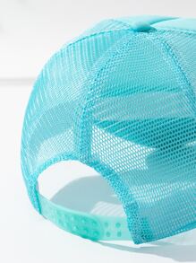 1入組中性卡通熊圖案透氣可調節戶外棒球帽適用於日常 - 淺藍色 - 查看 3
