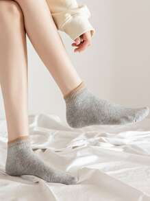 2對女式隨機條紋圖案休閒風格及踝襪 - 彩色 - 查看 3