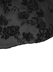 SHEIN Unity Plus Floral Print One Shoulder Crop Top - Black - View 5