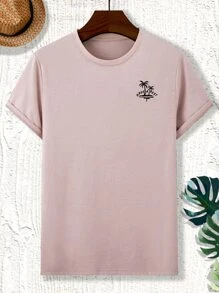 Manfinity RSRT Men Tropical Print Tee - Dusty Pink - View 5