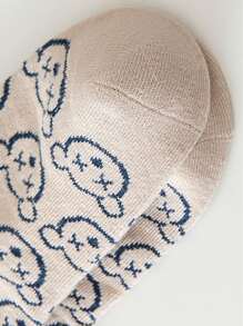 Niños 5 pares Calcetines con patrón de oso de dibujos animados - Multicolor - Ver 12