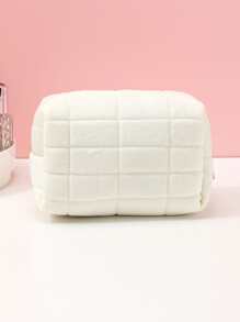 1pc White Plaid Plush Large Capacity Portable Makeup Bag For Women Girls Storage Makeup Organizer Makeup Case Bag, Room Decor, Bags, Makeup Bag, Vanity, Travel, Make Up Bag, Travel Essentials, Organizer, Storage, Travel Essential, Makeup Organizer, Makeup Bags, Toiletry Bag, Desk Organiser, Cosmetic Bag, Makeup Pouch, Make Up Organizer, Vanity Accessories, Make Up Pouch, Make Up Bags,Makeup Bag,Make Up Bag,Makeup Bags,Cosmetic Bag,Makeup Organiser,Travel,Makeup Pouch,Bag,Vanity,Make Up Pouch,Travel Essentials,Pouch Bag,Make Up Bags,Bags,Travel Essential,Vanity Accessories,Small Makeup Bag,Makeup Pouch,Cosmetic Bag,Travel Essential,Large Capacity,Large Makeup Bag,Christmas Gifts,Pouch,Travel,Gifts For Women Travel Essential,Pouch,Clutch / Small Handbag, Makeup Organizer,Makeup Organize,Pouch,Brush Holder,Mini Pouch,Large Capacity Pouch - White - View 5
