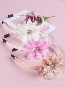 3 cái/bộ Sáng Mùa Xuân Màu sắc Chiffon Hoa Kẹp tóc Với Kim cương giả Dành cho Cô gái - Nhiều màu - Xem 2