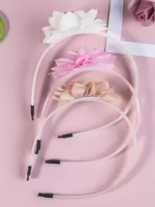 3 cái/bộ Sáng Mùa Xuân Màu sắc Chiffon Hoa Kẹp tóc Với Kim cương giả Dành cho Cô gái - Nhiều màu - Xem 3