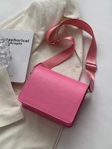 迷你螢光紅翻蓋方包粉色 - 粉色 - 查看 6