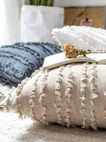 1pc Ruffle Decor Cushion Cover, Solid Throw Pillow Cover, Pillow Insert Not Include, For Sofa, Living Room - Multicolor - View 4