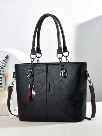 流苏装饰单肩托特包，母亲节送给妈妈的礼物