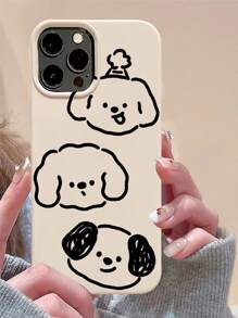 Cartoon Dog Pattern Phone Case - White - View 1