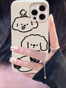 Cartoon Dog Pattern Phone Case - White - View 4