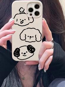 Cartoon Dog Pattern Phone Case - White - View 5