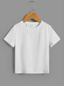 SHEIN Tops con trai lớn Đồ họa Slogan Giải trí - trắng - Xem 3