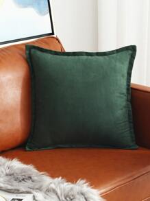 1pc Suede Ruffle Decorative Throw Pillow/Lumbar Cushion Cover, Suitable For Bedroom, Living Room, Sofa - Green - View 3