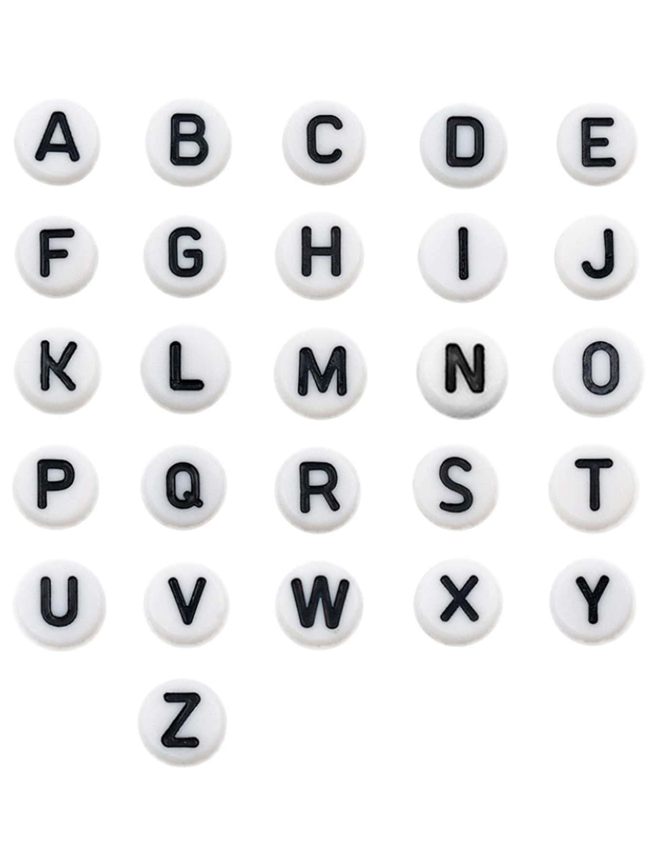 100pcs/set Letter Graphic DIY Bead - White - View 1