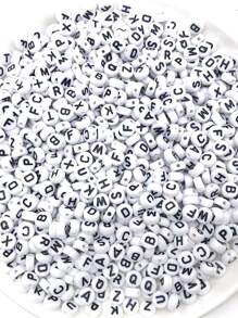 100pcs/set Letter Graphic DIY Bead - White - View 4