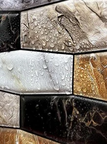 1pc PVC 3D Wall Panel, Brick Pattern Waterproof Self Adhesive 3D Wall Covering For Bathroom - Multicolor - View 7