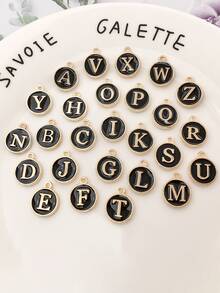 26pcs/set Letter DIY Pendant - Black - View 1