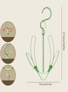 1pc Plastic Drying Rack, Green Clothes Drying Rack For Household - Mint Green - View 2