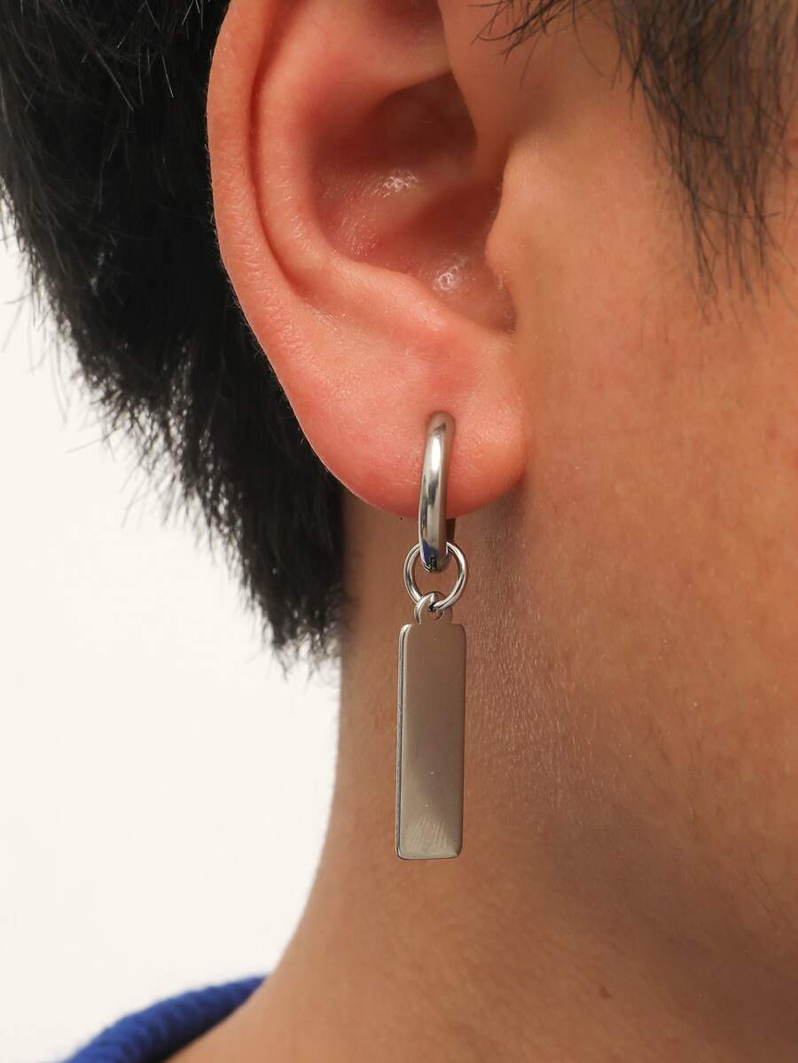 1pc Men Rectangle Drop Earring | SHEIN USA