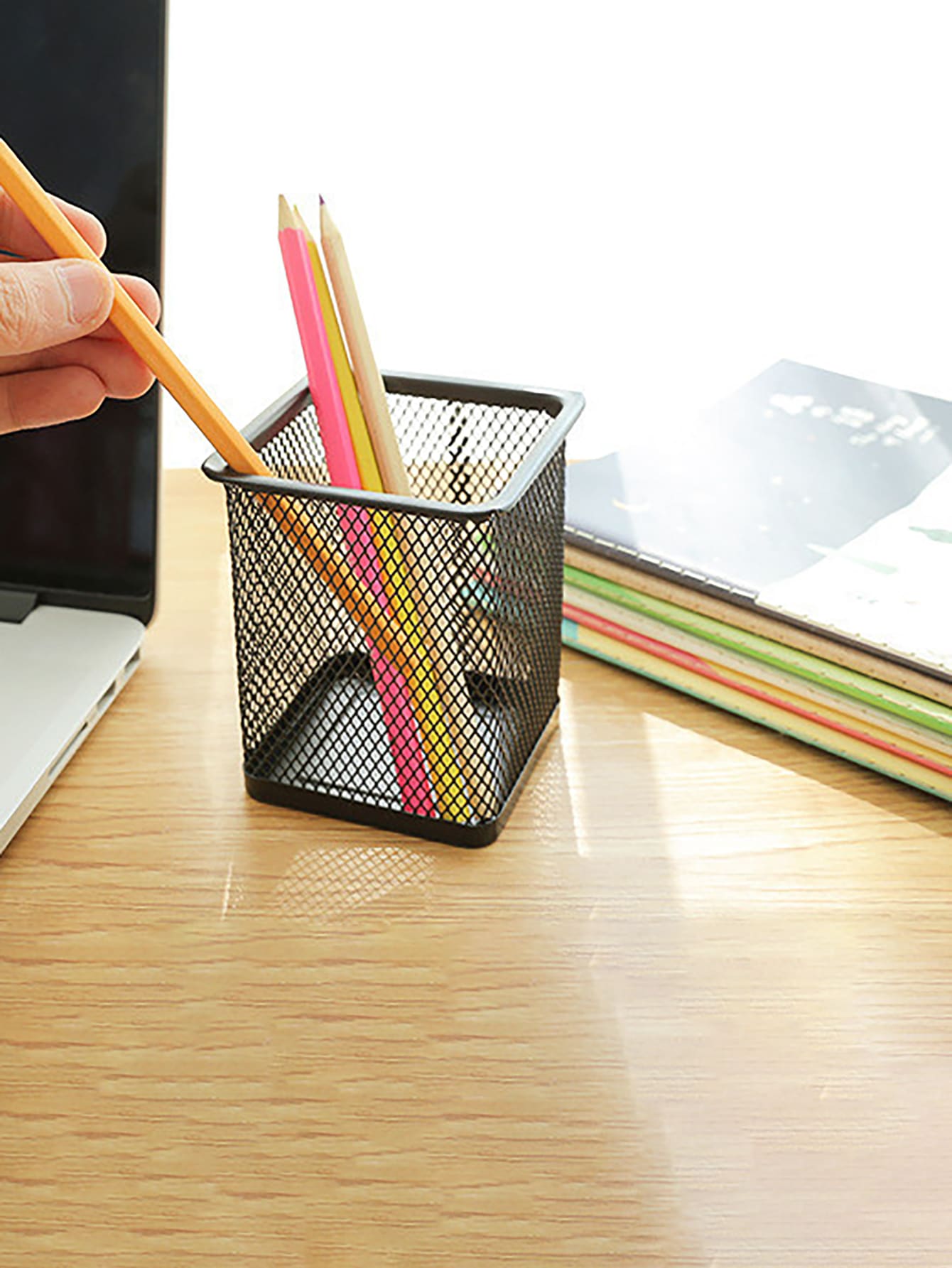 1pc Plain Pen Holder - Black - View 1