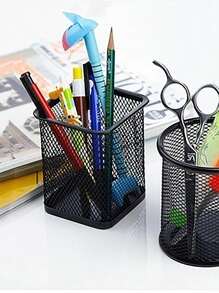 1pc Plain Pen Holder - Black - View 3