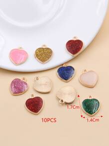 10pcs/set Random Heart DIY Pendant - Multicolor - View 2