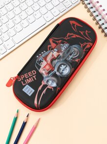 1pc Car Pattern Pencil Bag - Multicolor - View 1