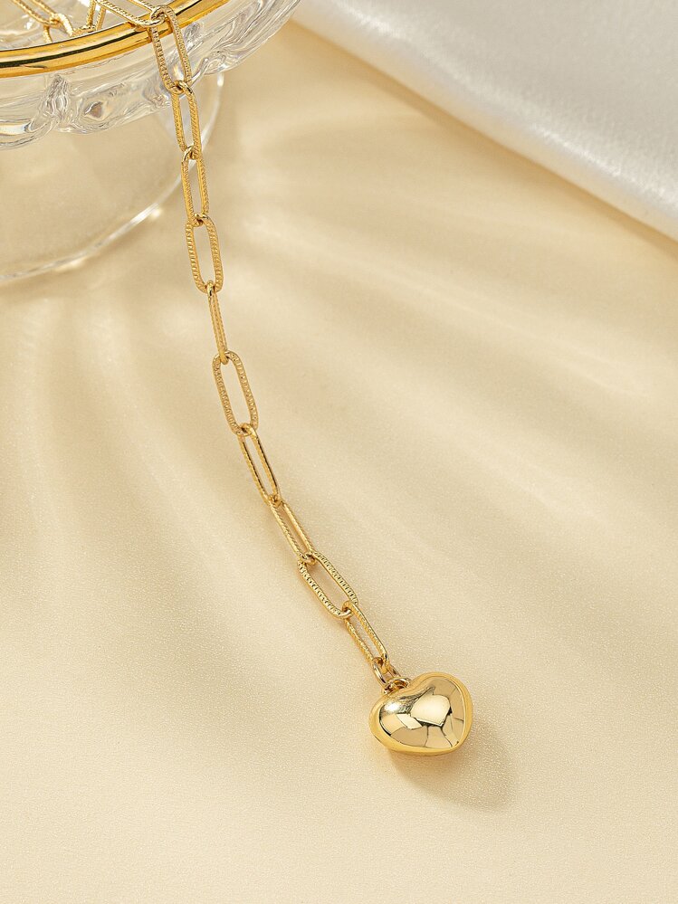 Heart Charm Bracelet - Yellow Gold - View 5