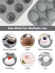 1pc Non-Stick Spherical Silicone Mold 7.65in Hemispherical Chocolate Mold Silicone Baking Mold For Ice Cubes, Chocolate, Pudding, Mousse, Jell