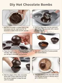 1pc Non-Stick Spherical Silicone Mold 7.65in Hemispherical Chocolate Mold Silicone Baking Mold For Ice Cubes, Chocolate, Pudding, Mousse, Jell