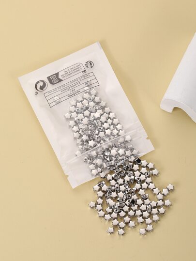 200pcs 6mm Five-pointed Star Shaped Plastic Beads Spacer Loose Beads For Bracelet Necklace Diy Making