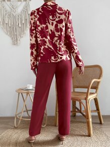 Chiquease Floral Print Shirt & Belted Trousers - Multicolor - View 2