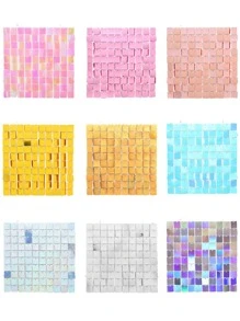 1入組PVC照相亭背景派對全息方形派對背景 - 粉色 - 查看 3