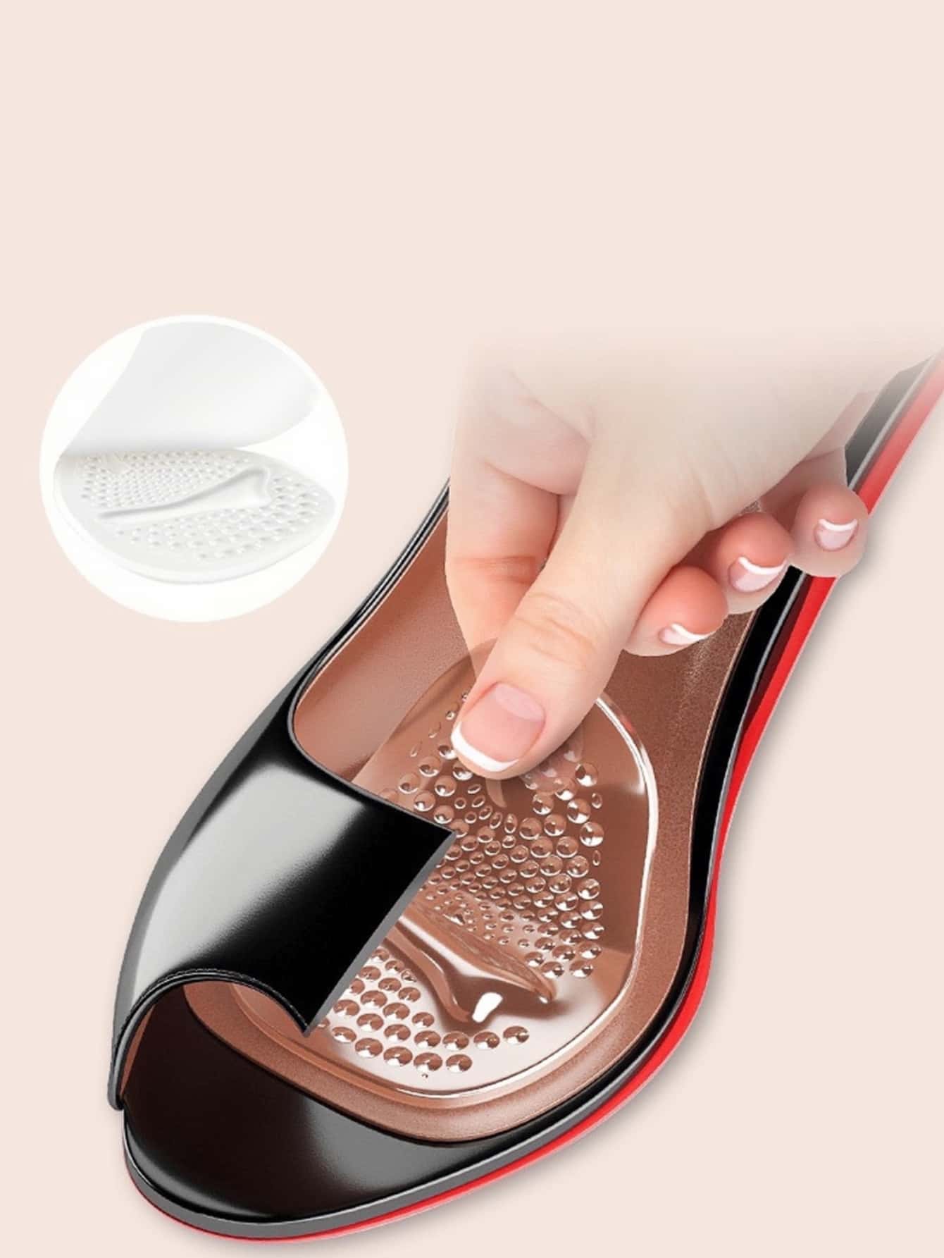 1雙防滑前掌鞋墊矽膠配件適用於高跟鞋 - 無色 - 查看 1