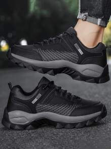 男士繫帶字母圖案運動戶外登山鞋