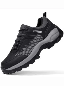 男士繫帶字母圖案運動戶外登山鞋