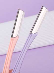 2pcs Stainless Steel Straight Edge Razor With Protective Cover, Suitable For Men And Women, For Eyebrow Trimming And Shaving, Essential Beauty Care Tool,Makeup,Cheap,Room Decor,Vanity,Travel,Bedroom,Makeup Accessories,Eyebrow Razor,Cheap,Stocking Stuffers,Makeup,Makeup Tools,Cheap Stuff,Gifts,Gifts For Women,Christmas Gifts - Multicolor - View 3