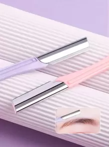 2pcs Stainless Steel Straight Edge Razor With Protective Cover, Suitable For Men And Women, For Eyebrow Trimming And Shaving, Essential Beauty Care Tool,Makeup,Cheap,Room Decor,Vanity,Travel,Bedroom,Makeup Accessories,Eyebrow Razor,Cheap,Stocking Stuffers,Makeup,Makeup Tools,Cheap Stuff,Gifts,Gifts For Women,Christmas Gifts - Multicolor - View 4