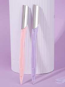 2pcs Stainless Steel Straight Edge Razor With Protective Cover, Suitable For Men And Women, For Eyebrow Trimming And Shaving, Essential Beauty Care Tool,Makeup,Cheap,Room Decor,Vanity,Travel,Bedroom,Makeup Accessories,Eyebrow Razor,Cheap,Stocking Stuffers,Makeup,Makeup Tools,Cheap Stuff,Gifts,Gifts For Women,Christmas Gifts - Multicolor - View 5