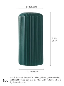 1个陶瓷外观塑料复合花瓶，不易碎，高7.8英寸，简约桌面花瓶，适用于干花、芦苇草装饰和人造花，家居装饰，波西米亚风格，适合婚礼宴会桌和家居装饰。 - 查看 4