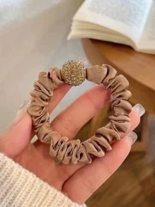 4 Cái/bộ Dây Buộc Tóc Màu Trơn In Da Báo Phụ Kiện Tóc - Nhiều màu - Xem 3