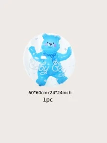 kumozawa 1 件粉色泰迪熊形状气球套装（不含吸管） - 藍色 - 查看 3