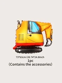 1入組挖掘機形狀小氣球