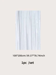 kumozawa 2件/組 -100*200cm 白色流蘇窗簾，派對裝飾窗簾，亮面金屬質感設計，適用於攝影工作室道具、生日派對、新娘派對、婚禮、任何節日裝飾、聖誕裝飾、背景幕、派對裝飾、活動造型、拍照亭道具、裝飾緞帶、耐用流蘇、輕量面料、活動裝飾、背景窗簾、新娘派對、母親節、畢業背景裝飾 - 白色 - 查看 3
