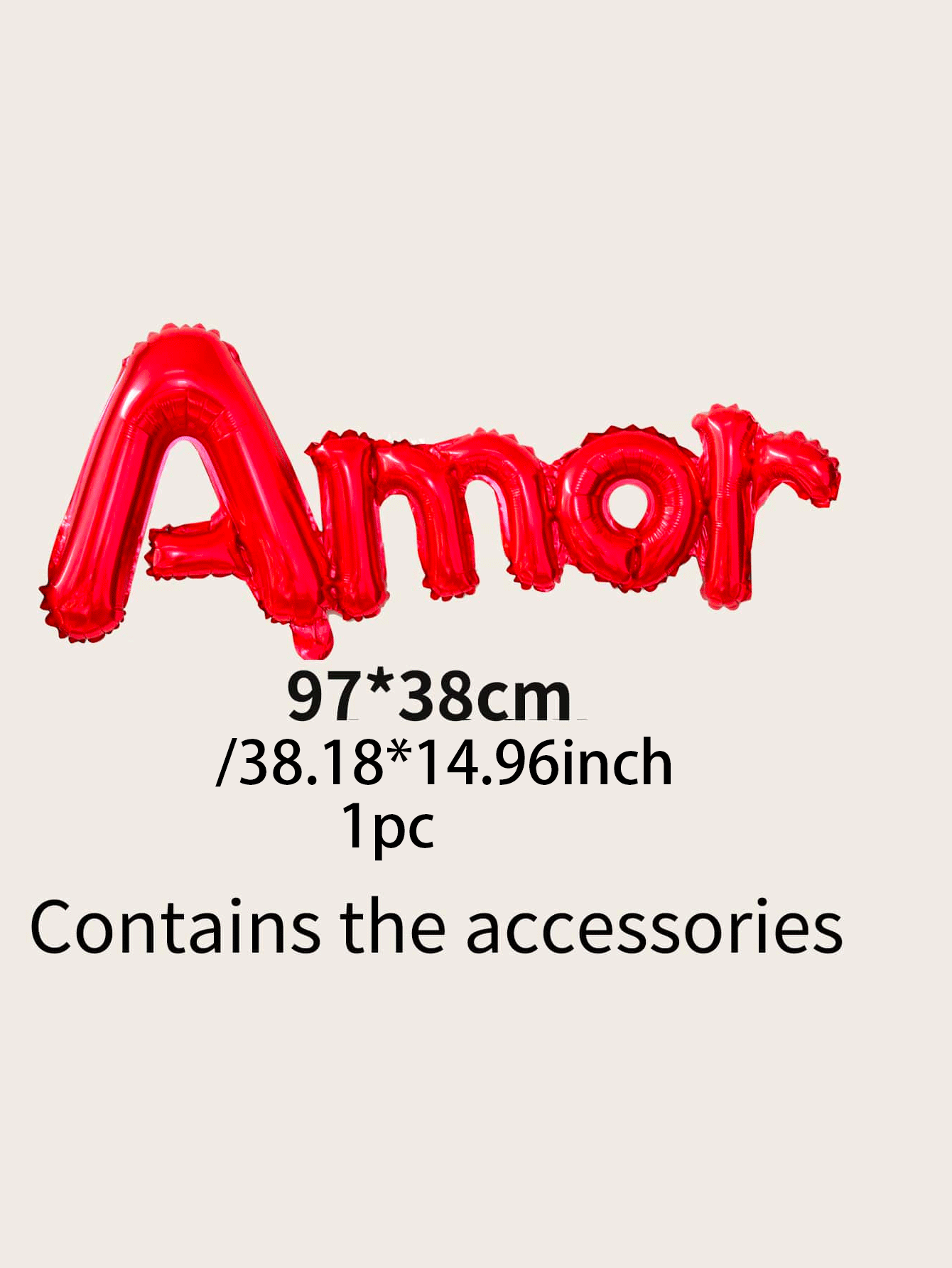 1pc Letter Shaped Balloon, Romantic Red Creative Balloon, Valentine's Day Birthday Wedding Party Decoration - Red - View 3