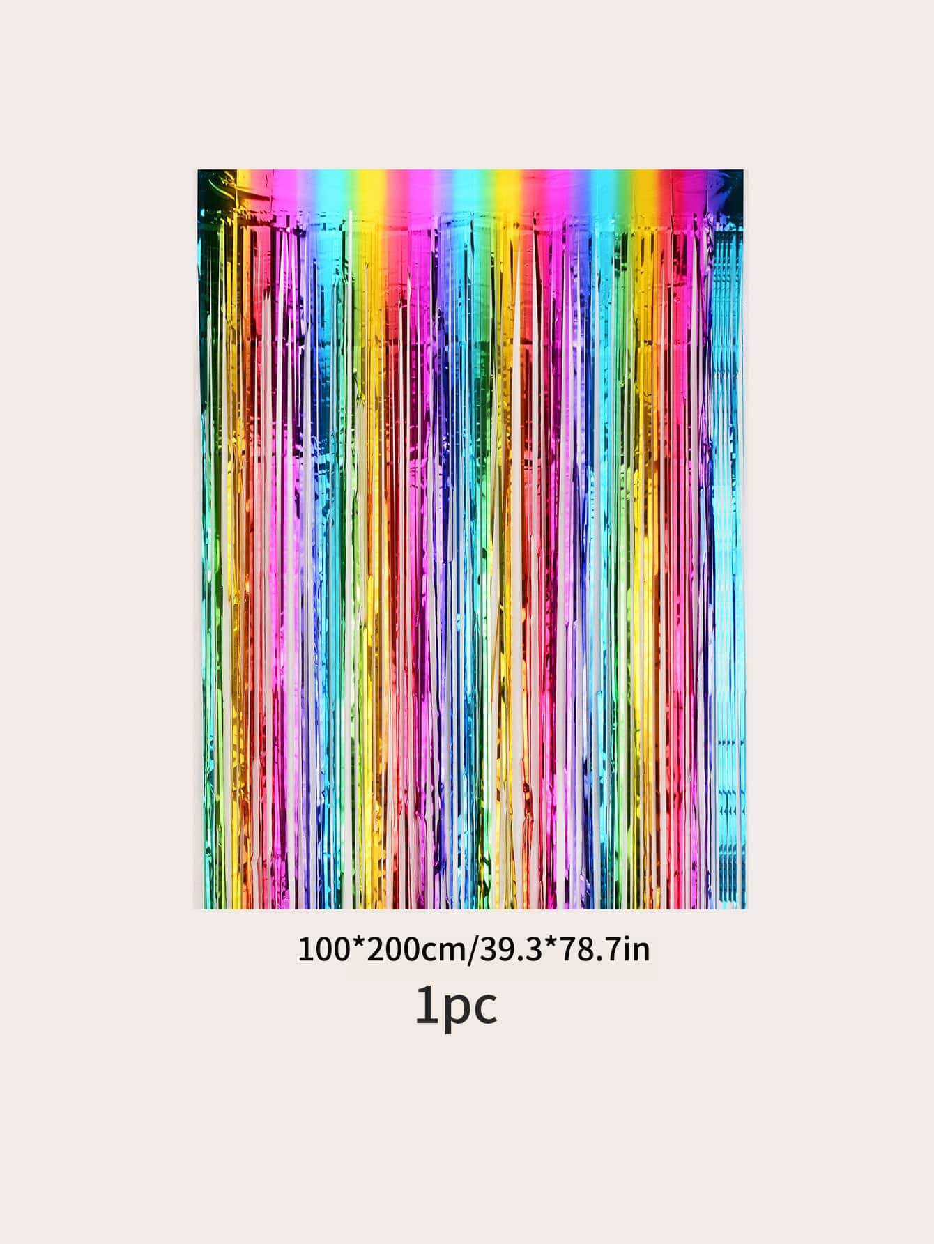 H.L.BALLOON 1pc Party Tassel Curtain, Metallic Colorful Party