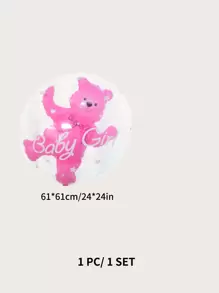kumozawa 1pc Pink Teddy Bear Balloon Cluster (Straw Not Included) - Pink - View 2