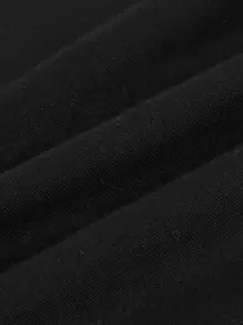 SHEIN BASICS 純色包頸連體衣 - 黑色 - 查看 7