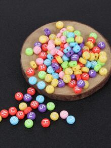 100pcs Candy Colored Plastic Alphabet Beads For Diy Jewelry Making - Multicolor - View 2